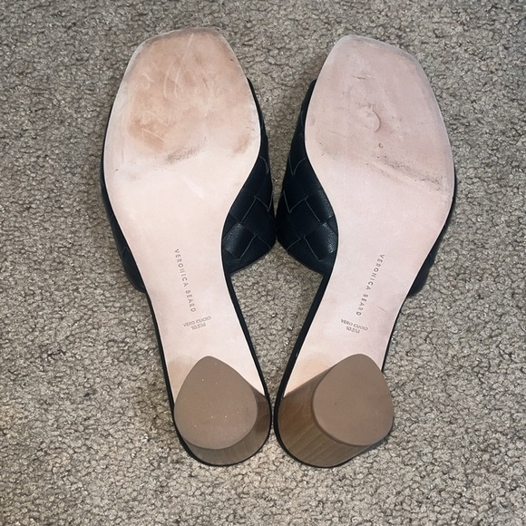 Veronica Beard Kiele Woven Leather Open Toe Mule Black 10.5 - Picture 8 of 9